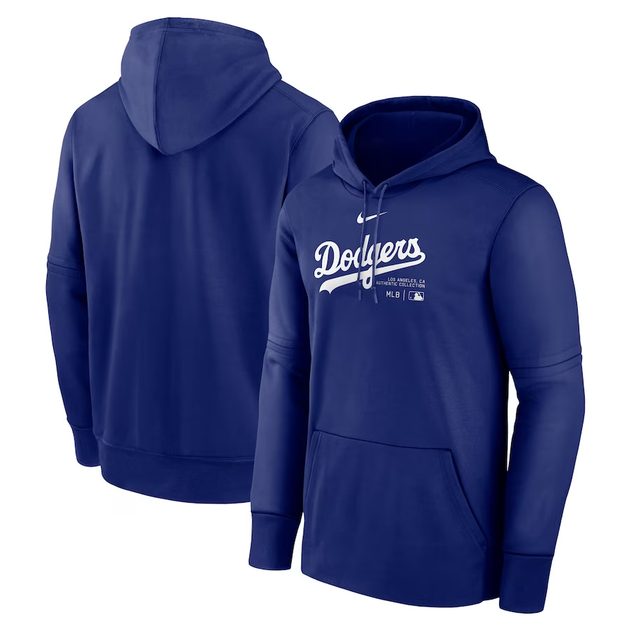 Men's Los Angeles Dodgers Royal Collection Practice Performance Pullover Hoodie Men's Los Angeles Dodgers Royal Collection Practice Performance Pullover Hoodie